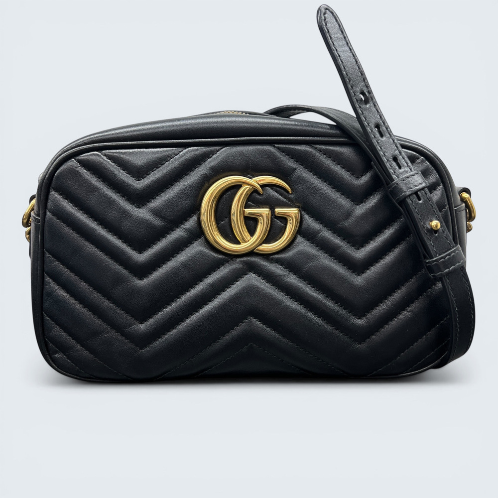 GUCCI GG Marmont Camera Bag Shoulder Leather